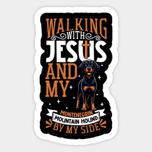 Jesus and dog - Montenegrin Mountain Hound Sticker